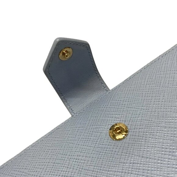 Auth PRADA - 1MV025 Light Blue Saffiano Leather Long Wallet - Picture 11 of 13